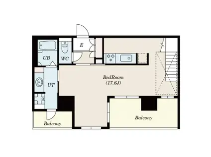 オーキッドレジデンス神戸三宮(1LDK/13階)の間取り写真