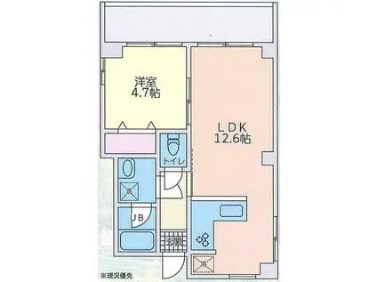 パークサイドテラス(1LDK/2階)の間取り写真