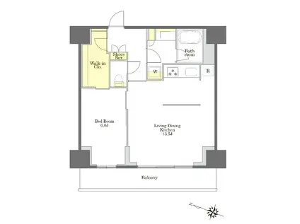 プライムメゾン白金台タワー(1LDK/17階)の間取り写真