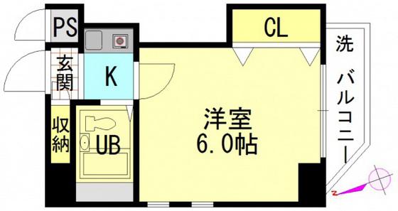 BUILD.K・I(1K/4階)の間取り写真