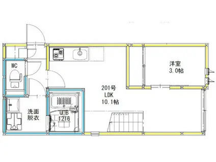 GRANDTIC CONFIANCEコンフィアンス(1LDK/2階)の間取り写真
