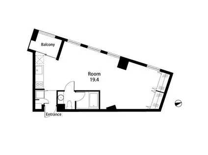 COLUMN(ワンルーム/9階)の間取り写真
