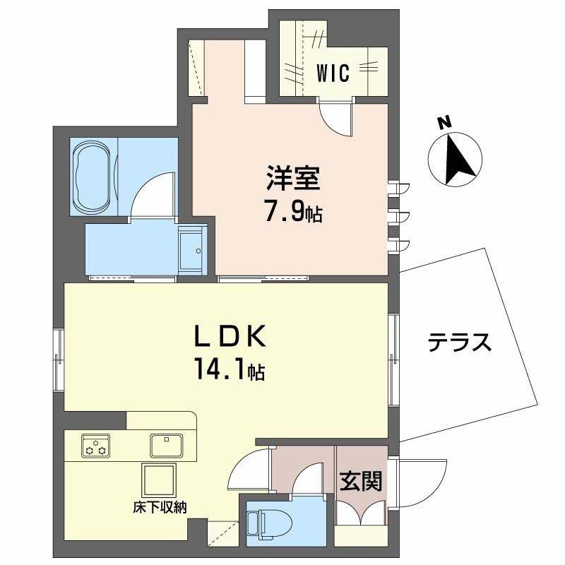 シャーメゾン堂ヶ芝(1LDK/1階)の間取り写真