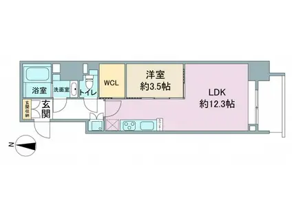 スリーアイランドタワー久屋大通(1LDK/8階)の間取り写真