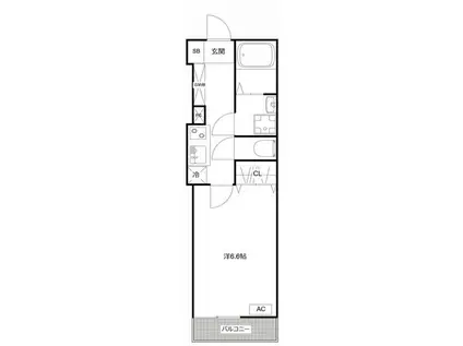 MQUARTO久喜III(1K/1階)の間取り写真