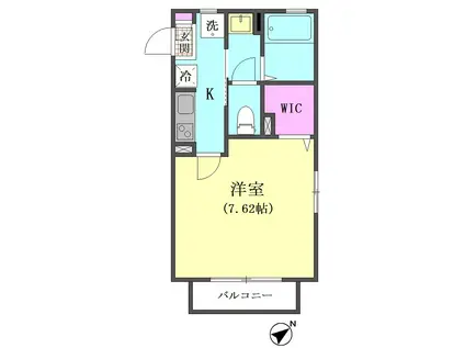 セブンスコート(1K/2階)の間取り写真