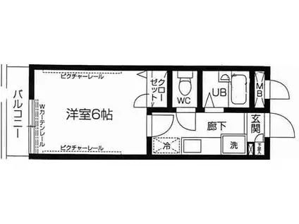 カーサグラシア(1K/2階)の間取り写真