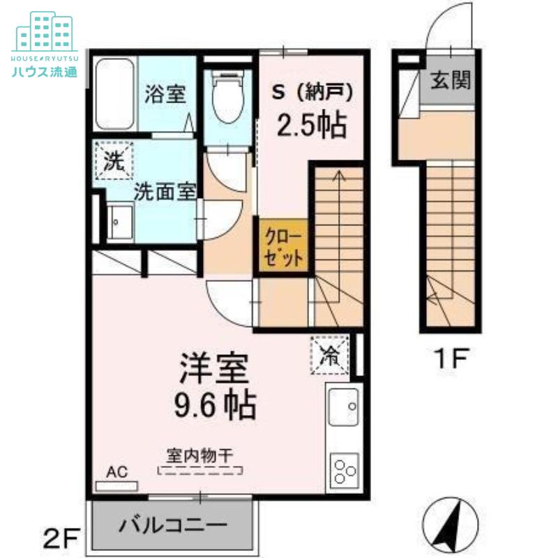 インター池田III(ワンルーム/2階)の間取り写真