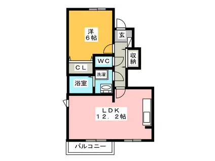 プリマヴェーラ II(1LDK/1階)の間取り写真