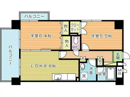 メゾンピザピノ(2DK/5階)の間取り写真