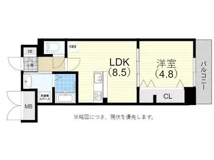 コーナーストーン(1LDK/2階)の間取り写真