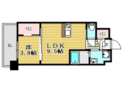 アルファシオ ディ クレイヴ(1LDK/13階)の間取り写真