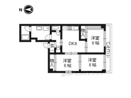 ファーストコート御所西(3LDK/2階)の間取り写真