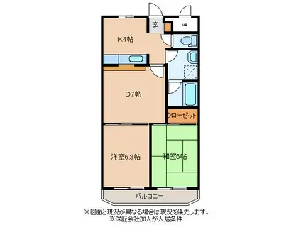 センチュリー時計台III(2DK/3階)の間取り写真