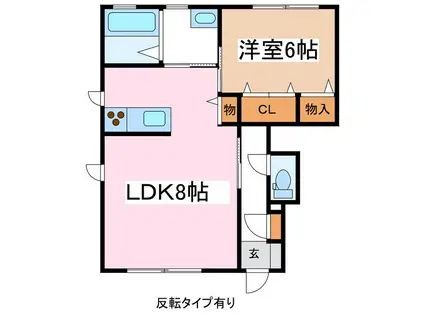 CORTE DEL SOLE A/B(1LDK/1階)の間取り写真