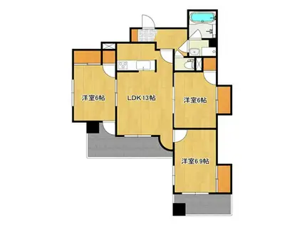 タワーレジデンス甲府中央(3LDK/10階)の間取り写真