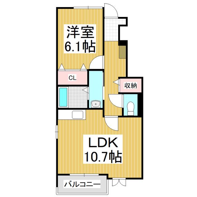 ブリーズメゾン(1LDK/1階)の間取り写真