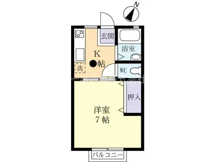 アーデン・ハイツ(1K/1階)の間取り写真