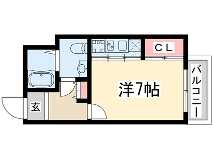 ドゥーエ江坂1(ワンルーム/2階)の間取り写真