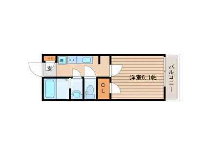 KENII(1K/3階)の間取り写真