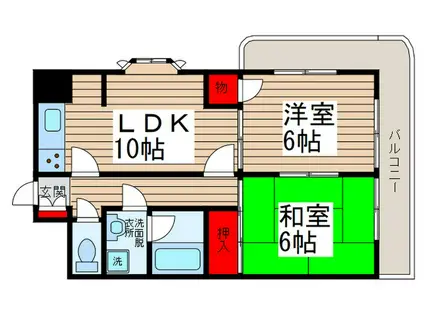 アローマ350(2LDK/1階)の間取り写真
