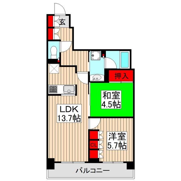 パークホームズ成増マークレジデンス(2LDK/5階)の間取り写真