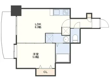 レジデンス籠町(1LDK/2階)の間取り写真