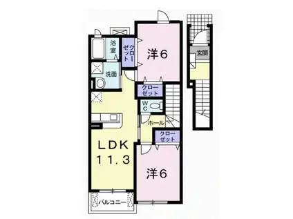 LIBRA HOUSEIII(2LDK/2階)の間取り写真