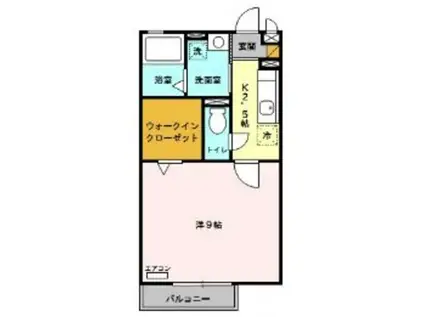 リビングタウン三橋(1K/1階)の間取り写真