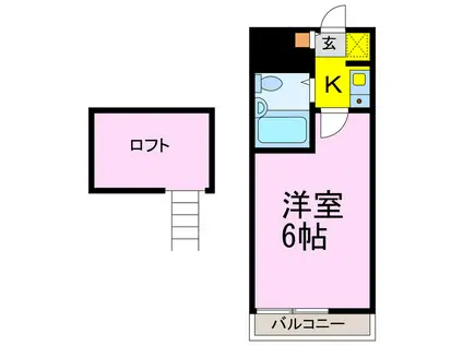 シティパレス羽生6(1K/2階)の間取り写真