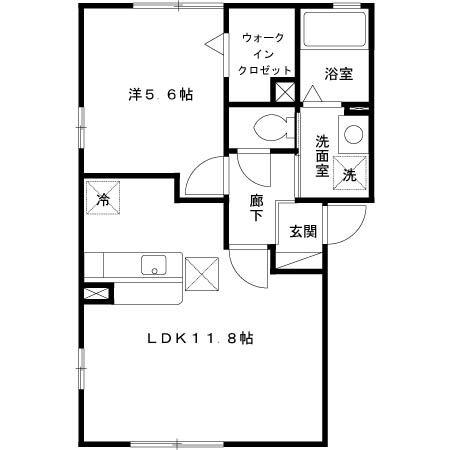 メゾン ヴェール(1LDK/2階)の間取り写真