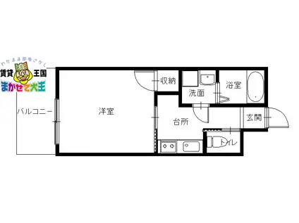 SGB浜町(1K/12階)の間取り写真