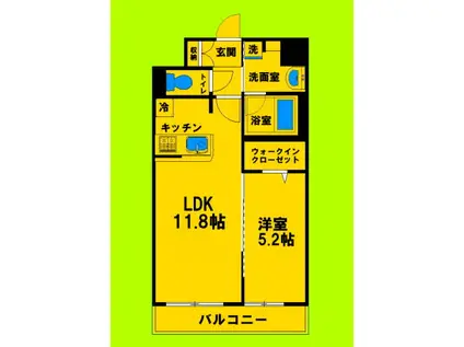 ヴィーガ(1LDK/3階)の間取り写真