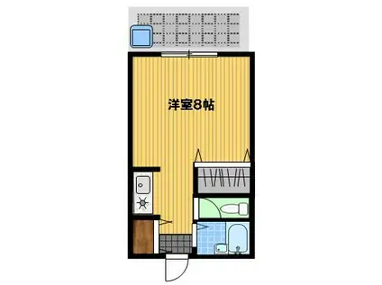 ガーデンハウス白百合(ワンルーム/1階)の間取り写真