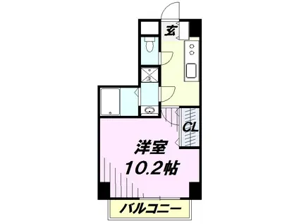 アルシオーネ西所沢(1K/10階)の間取り写真