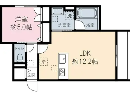 ラ カーサドルチェー羽根木2丁目-(1LDK/1階)の間取り写真