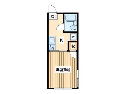 シティーハイムメープル(1K/1階)の間取り写真