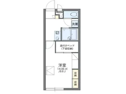 レオパレスMヴィアージュ(1K/1階)の間取り写真