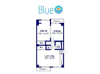 カ一トビル(2LDK/4階)の間取り写真