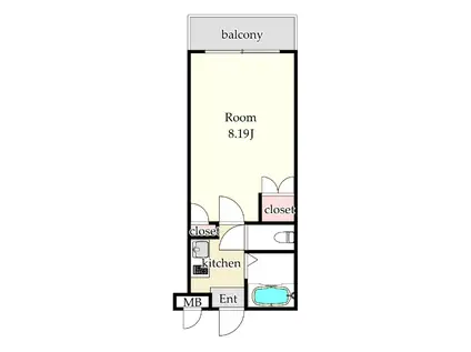 プレシャス博多駅A(1K/2階)の間取り写真