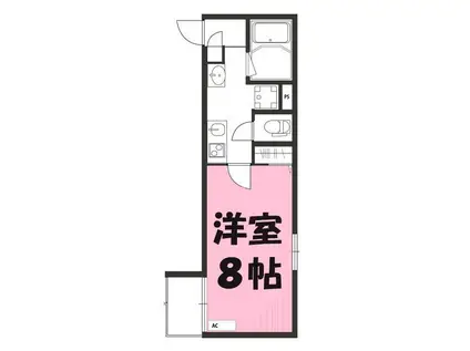 ROOMYS(1K/2階)の間取り写真