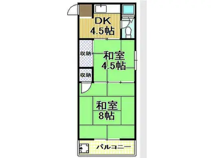 オレンジハイツ(2K/2階)の間取り写真