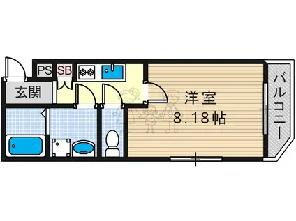 CALM VILLEGE 東田辺(1K/1階)の間取り写真