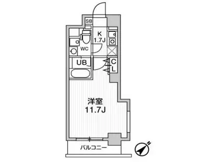 ドゥーエ東高円寺(1K/2階)の間取り写真