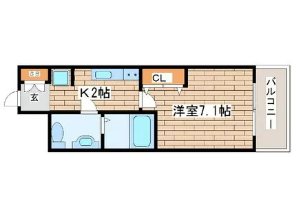 セレニテ三宮(1K/3階)の間取り写真