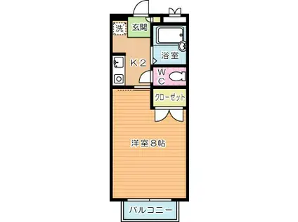 ミラノアパートメントコムラII(1K/1階)の間取り写真