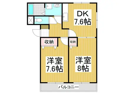 ピアーズたかぎパートI(2DK/1階)の間取り写真