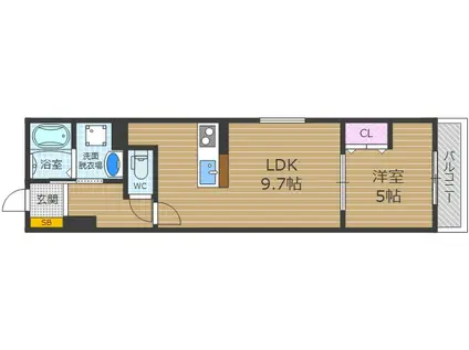 アート茨木2(1LDK/3階)の間取り写真