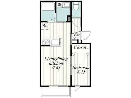 リーベン ハイム(1LDK/1階)の間取り写真