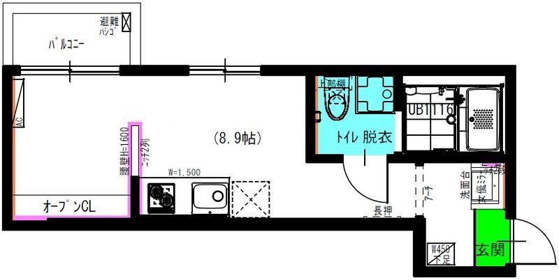 RADIANCE七里(ワンルーム/3階)の間取り写真